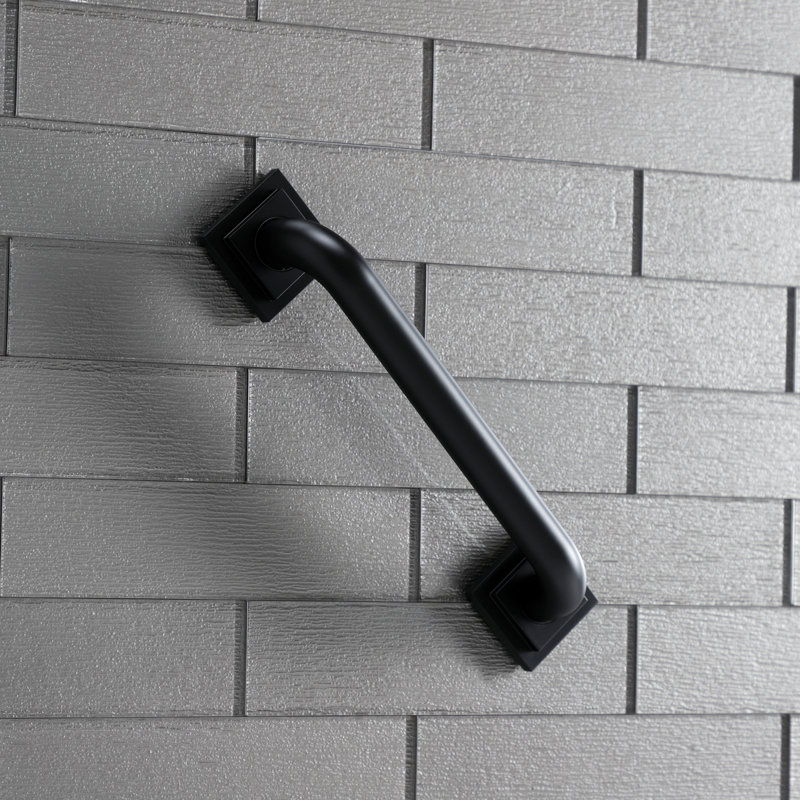 Kingston Brass Claremont 1-1/4 Inch O.D Grab Bar, 12" W, Matte Black