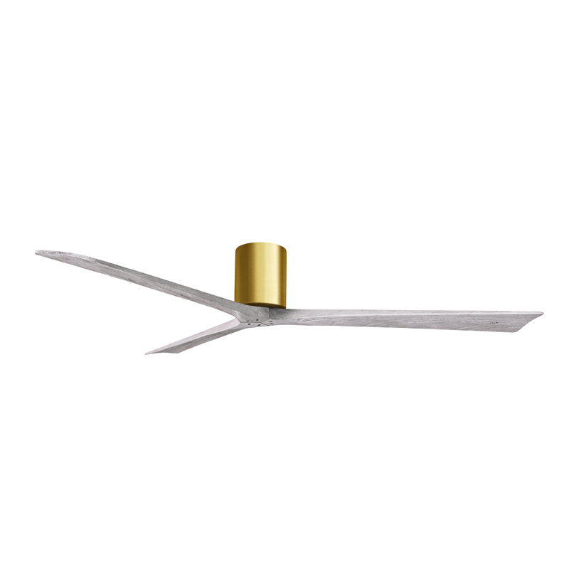 Ventilateur de plafond à 3 pales Olivier, Laiton brossé, Ton bois de grange, 72"
