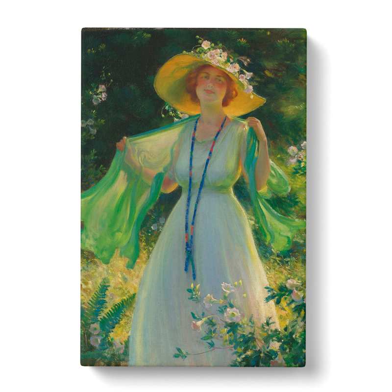 Lady In A Summer Garden by Charles Curran - Wrapped Canvas, 50cm H x 35cm W x 3cm D