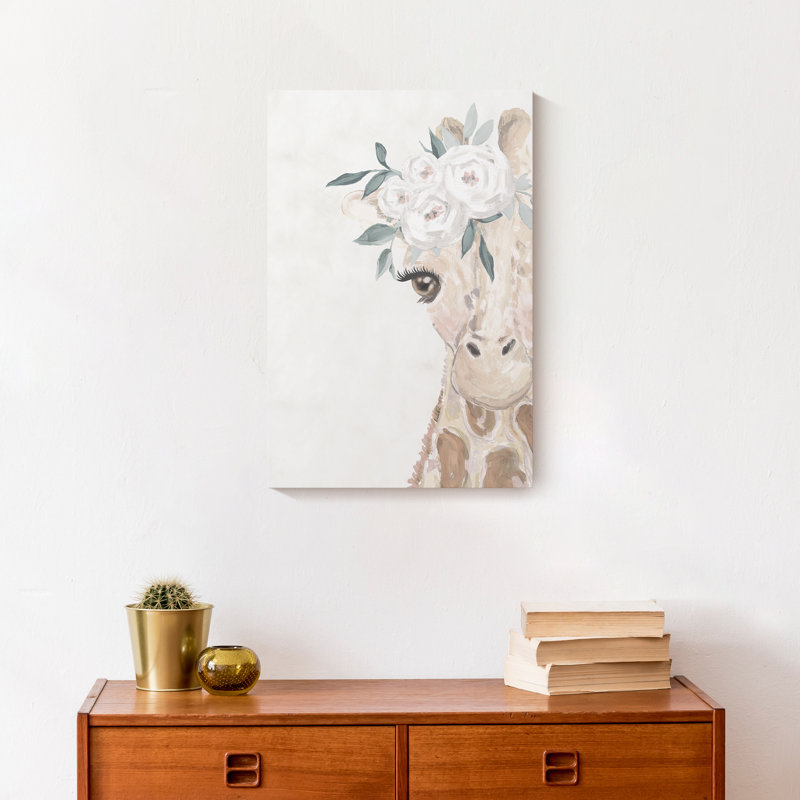 Impression sur toile de bébé girafe, H 18 po x l 12 po