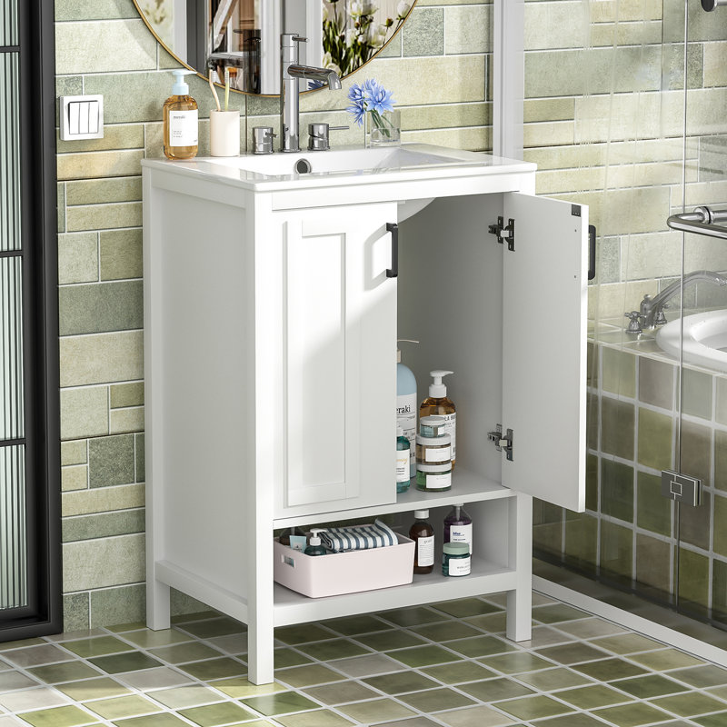 Meuble-lavabo simple 23,6 po Chamberlin, Blanc