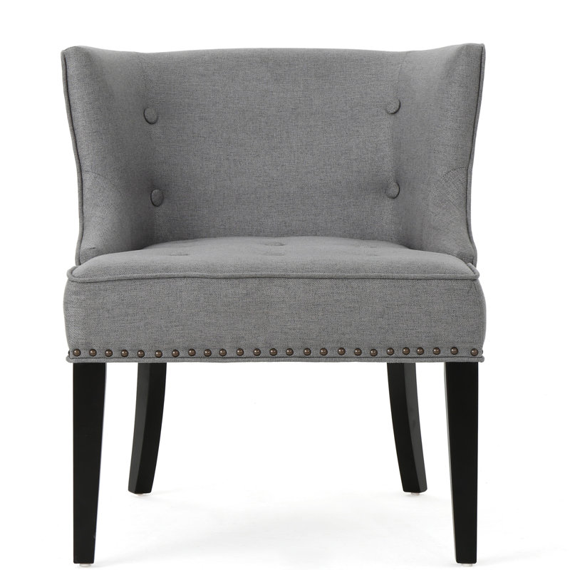 Fauteuil club occasionnel en tissu gris, 27,66 po Largeur, hauteur de 32,4 po, profondeur de 27,28 po, pavillon de 25,4 lb de hauteur, largeur, profondeur,