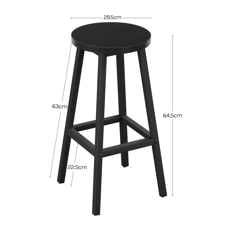 Talayia Counter Stool with Metal Frame, Black