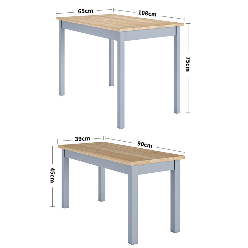 Mulak 4 - Person Pine Solid Wood Dining Set