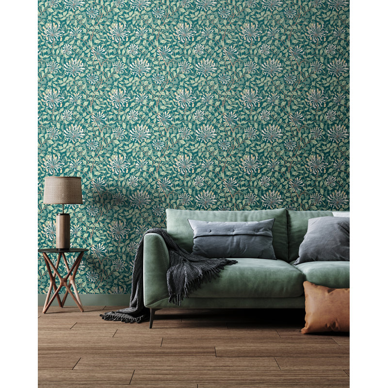 Padstow 10m x 50cm Matte Wallpaper Roll, Dark Jade