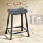 Ensemble de 2 tabourets de bar revêtus de velours gris-1646375321