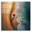  'Beach Walk Under Red Umbrella' by Rey Klimt Acrylic Glass Wall Art, 12" x 12"