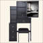 Petite table de coiffeuse avec tabouret de chevet gauche + tabouret rembourré, très grand miroir coulissant, multi-couches, commode de rangement haute capacité, convient aux petits espaces, certificat EPA, GCC, UL