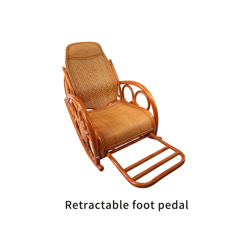 Chaise berçante en rotin avec pédale rétractable Home