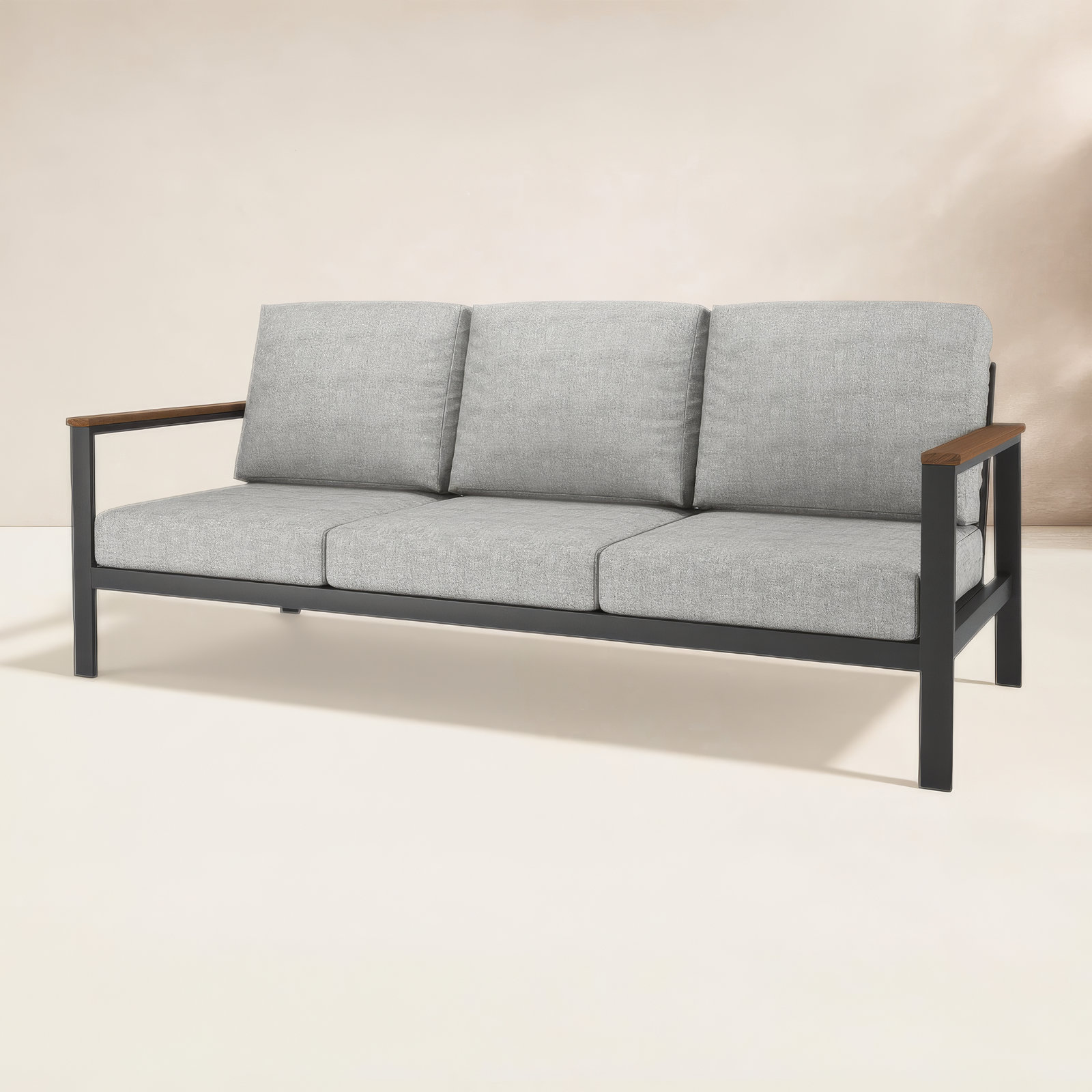 Townsend 80" Sunbrella® Patio Sofa, Sunbrella® Canvas Granite , Yes, Antique Mahogany