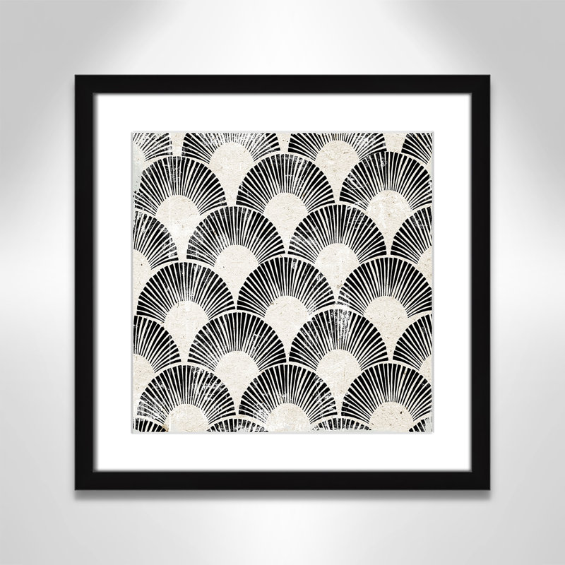 «White Art Deco III» par Aimee Wilson, Imprimé mat, 17'' W x 17'' H, Noir satiné