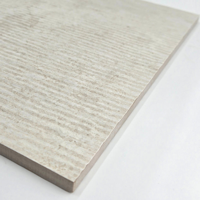 Modern Travertine Ruled 24" x 48" Textured Porcelain Wall & Floor Tile, ivory