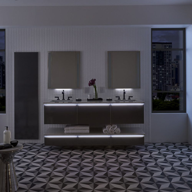 Inline 1-Light Gray Bath Bar