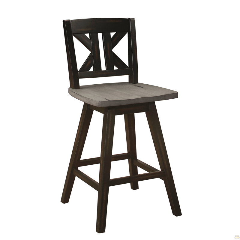 Ensemble de 2 chaises à hauteur de comptoir, Tabouret de comptoir (siège d'une hauteur de 23,5, Gris / Noir