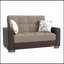 Causeuse convertible rembourrée avec rangement, chenille en polyuréthane beige / brun-1215178161-1215178173