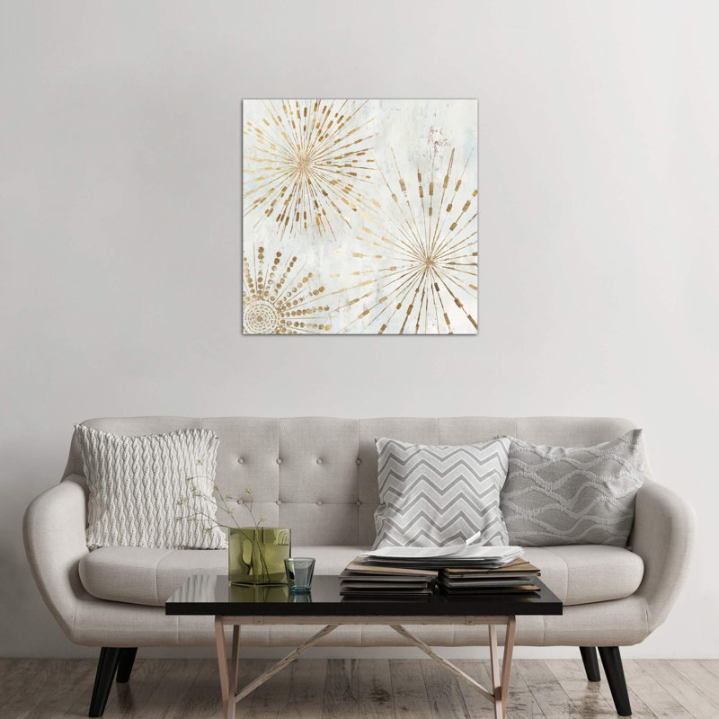 Golden Stars I by Tom Reeves - Wrapped Canvas Painting, 93.98 cm H x 93.98 cm W x 1.91 cm D