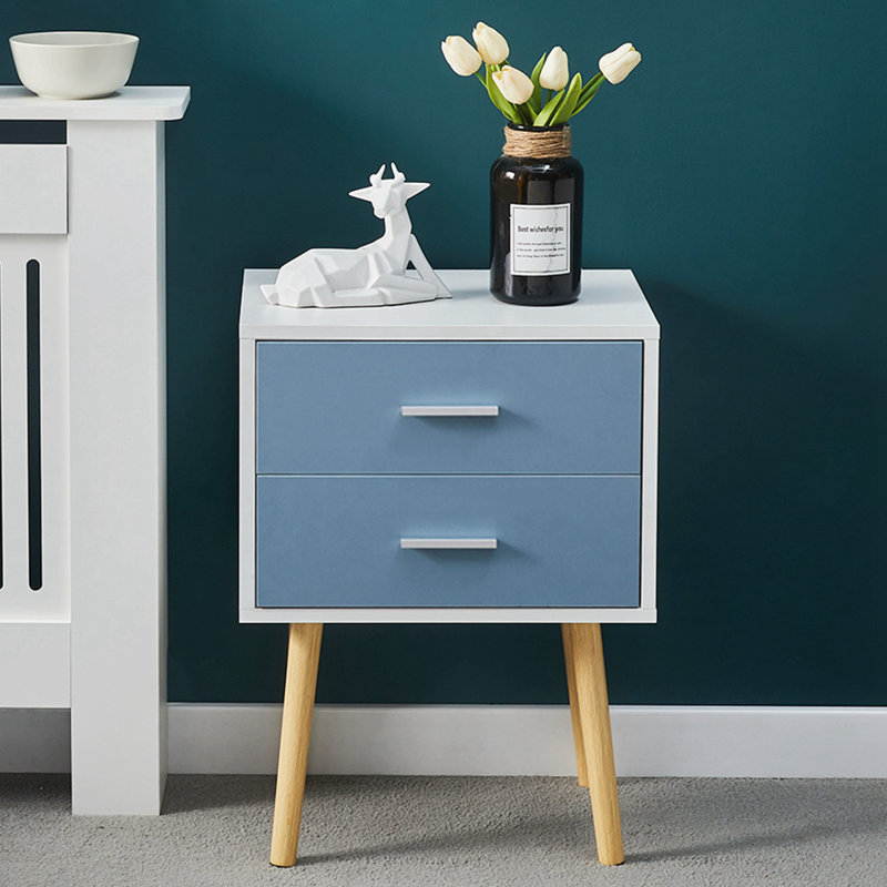 Burch 42cm W Bedside Table, Light Blue