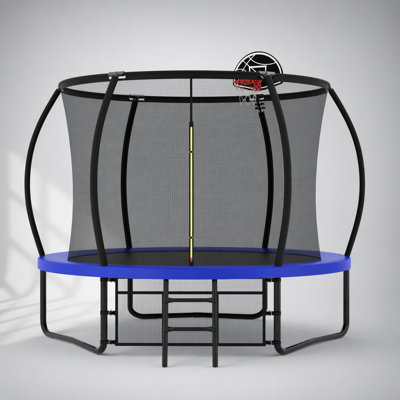 Trampoline 10 pi de style citrouille avec grand filet et certifications de sécurité, idéal pour s'amuser en famille et faire de l'exercice