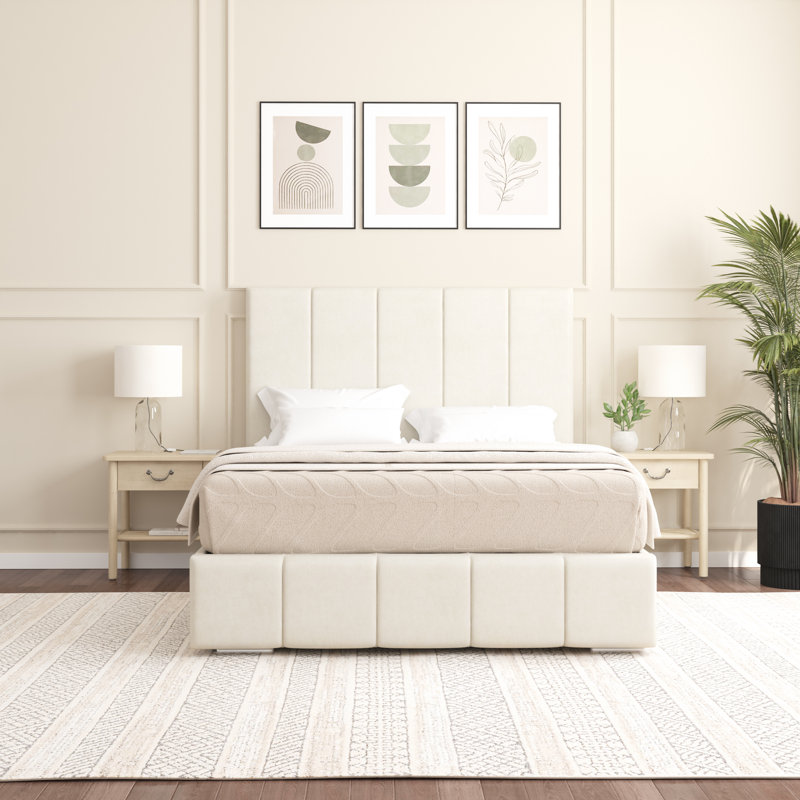 Edelmann Upholstered Bed, Cream, Super King (6')