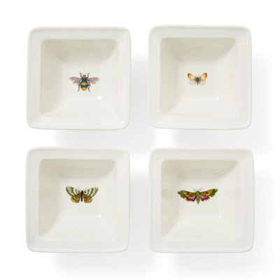 Assiette carrée 4 po, ensemble de 4