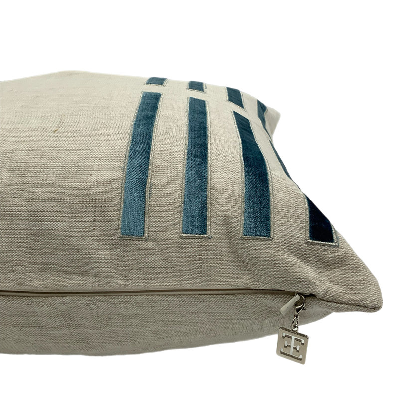 Porto Lumbar Pillow Cover & Insert, Blue