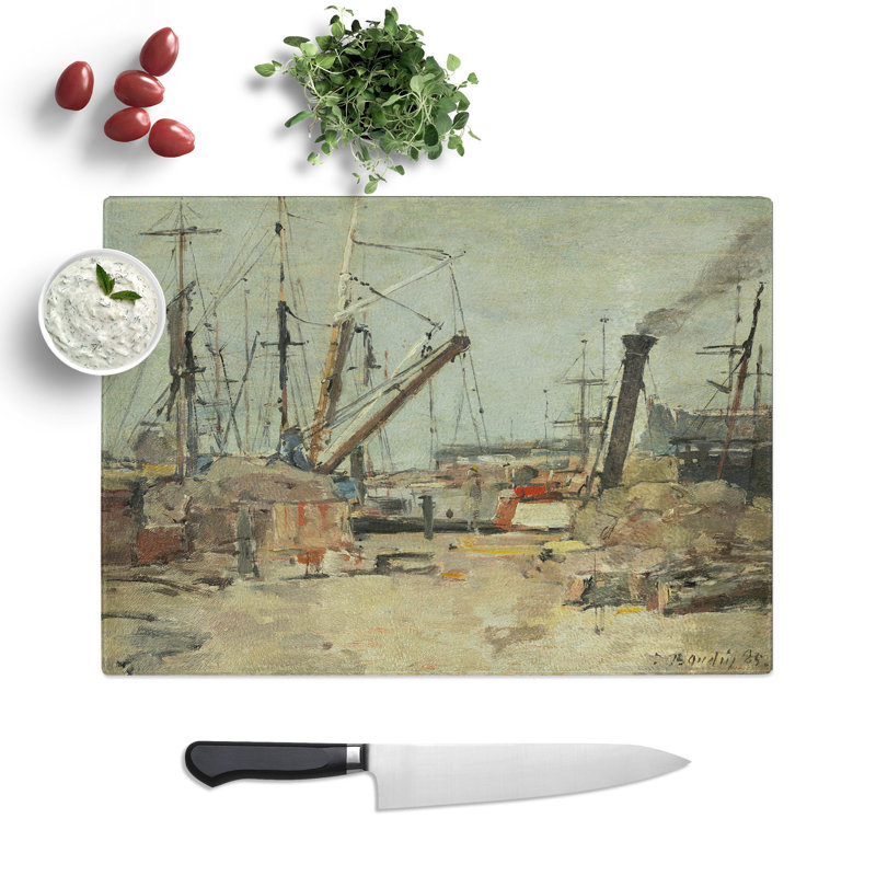 The Trawlers by Eugene Boudin Chopping Board, 0.4cm H x 28.5cm W x 39cm L