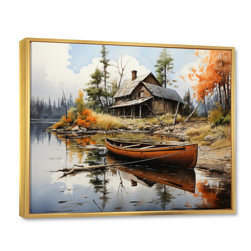 Betsi Brown Lakehouse Reflections of Solitude III - impression, H 30 po x l 40 po x P 1,5 po, Cadre flottant doré