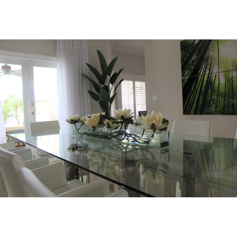 Arrangement floral de lys en verre Casa, Blanc