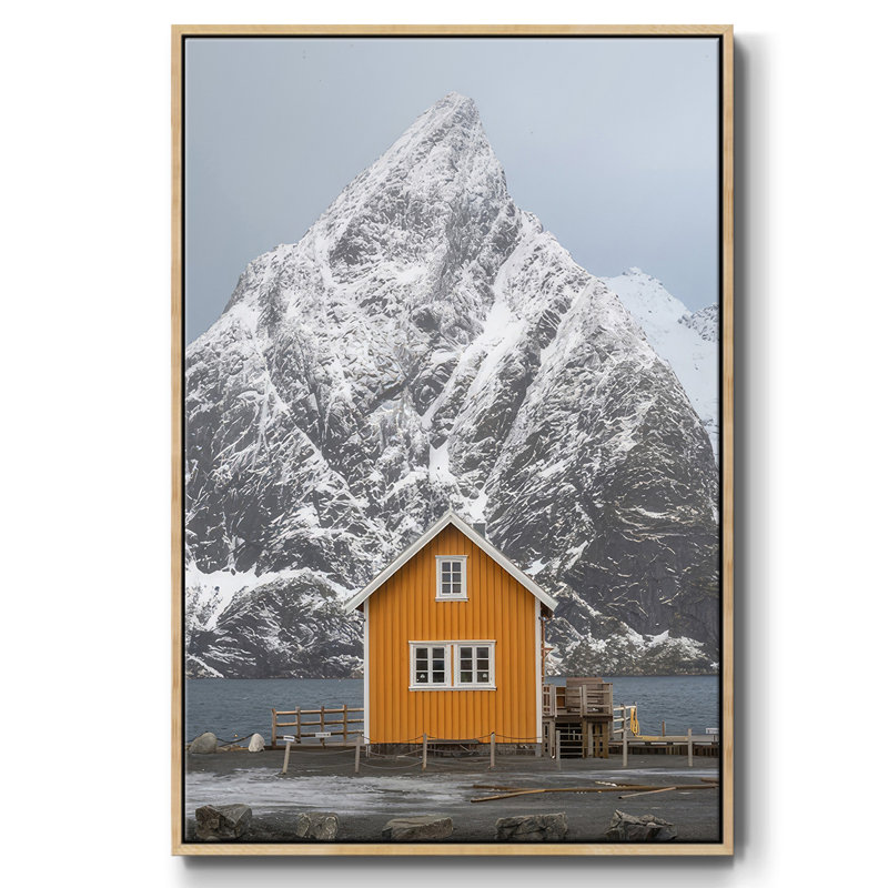 Le village jaune III, H 25 po x l 17 po x P 1,5 po, Encadré naturel