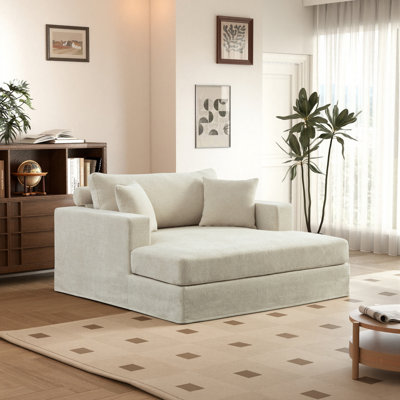 56.2" W Oversized Upholstered Chaise Lounge by Latitude Run
