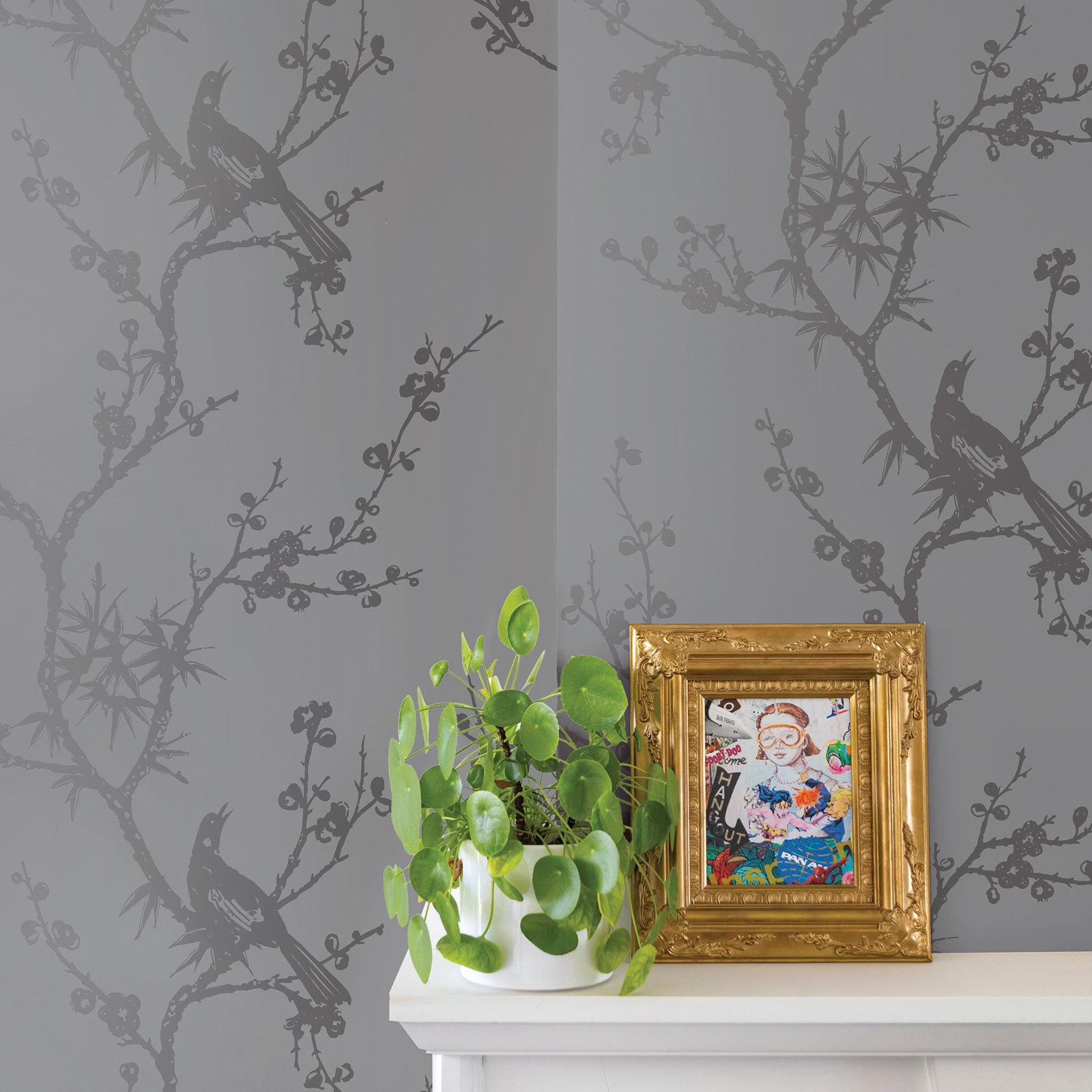 Aihnoa Self-Adhesive Wallpaper Double Roll, Gray