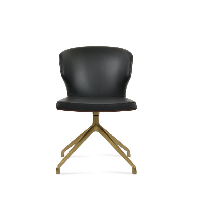 Fauteuil pivotant Amed Plus, Noir, Doré