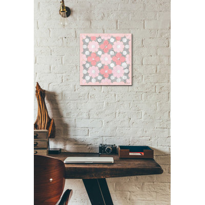 «Pink and Gray Motif 3» par Stellar Design Studio, art mural en verre acrylique