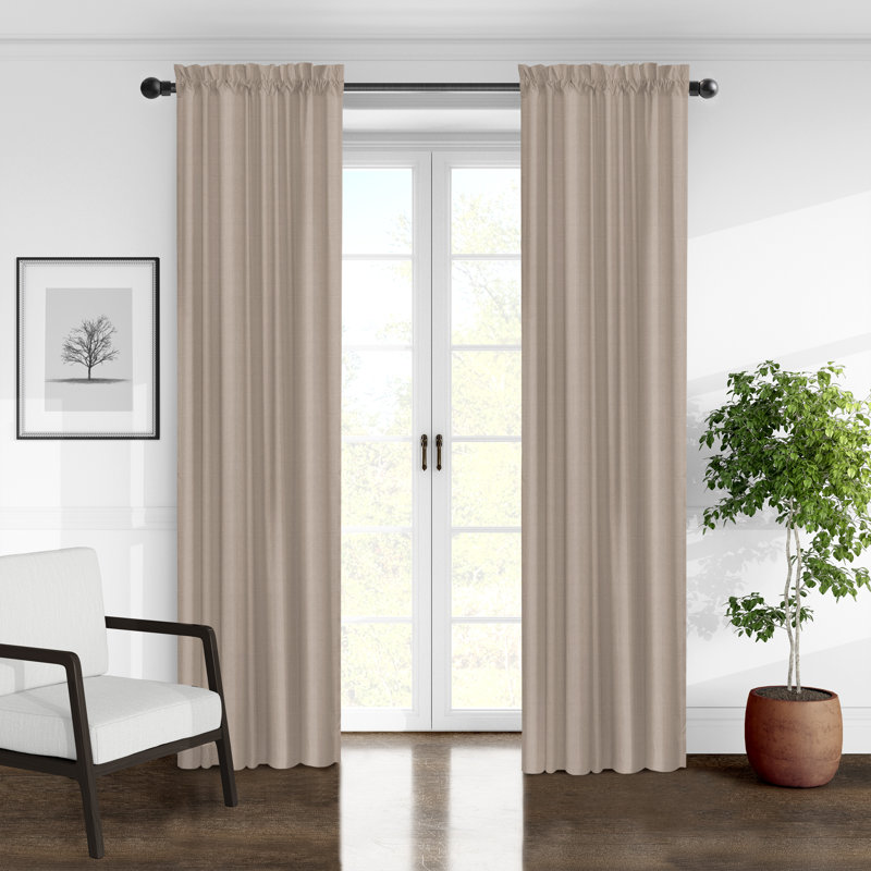 Paire de rideaux Elsie, L 50 po x L 108 po, Naturel