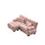 Canapé rembourré avec coussins et repose-pieds convertible