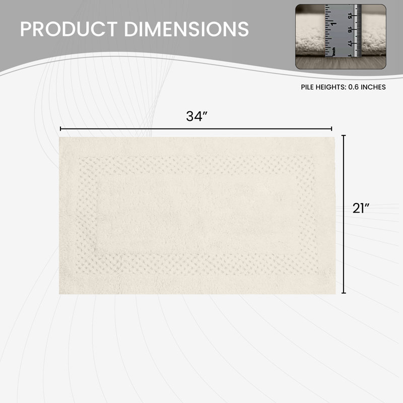 Antigona Soft Bath Rug, 21" W x 34" L, Ivory