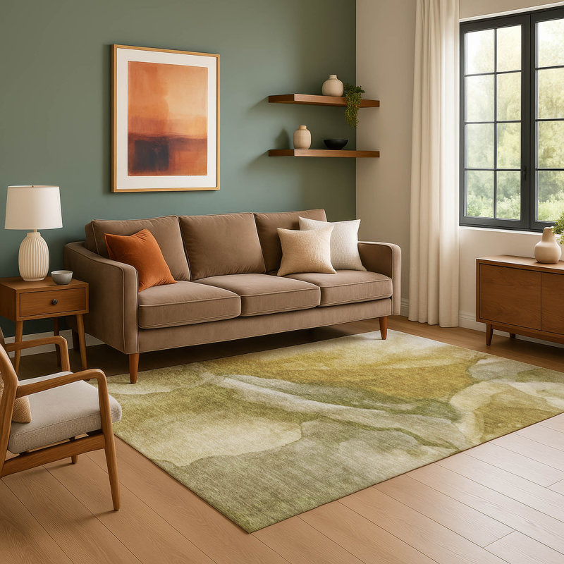 Premium Machine Washable Mayfield AMF1937 Abstract Rug, Rectangle 5' x 7'6"