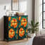 Commode pour commode de chambre à coucher pour commode orange vif jaune pivoines qui coule vert orange commodes et commodes de rangement en tissu et bacs de rangement avec 4 tiroirs