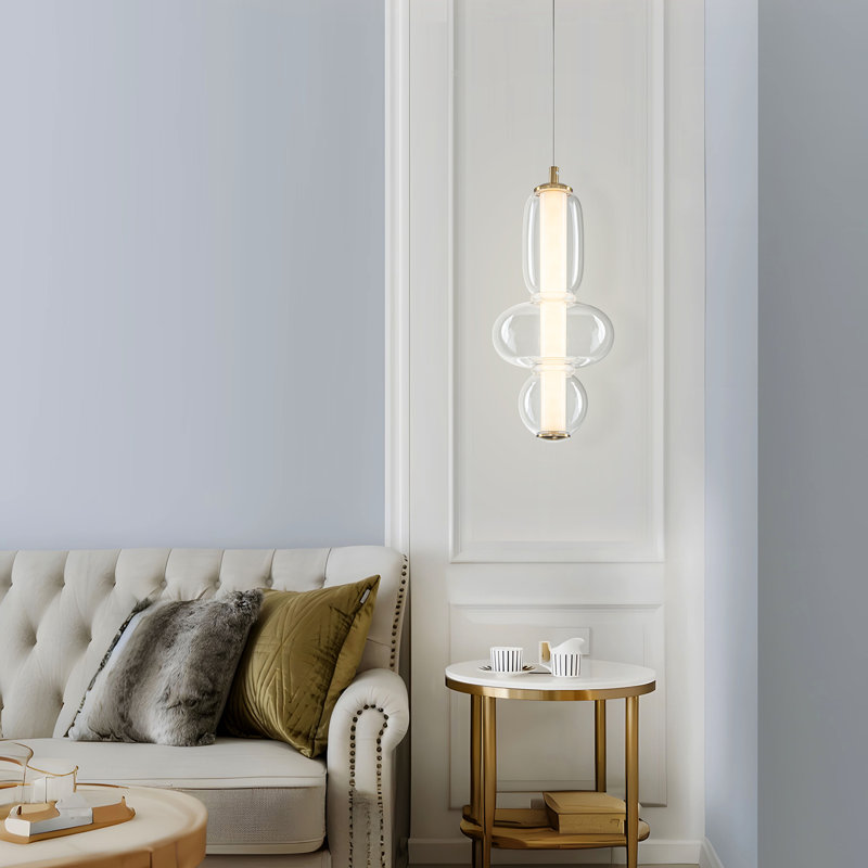 Luminaire suspendu DEL en verre transparent