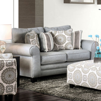 Causeuse transitionnelle l 65,4 po, bleu gris