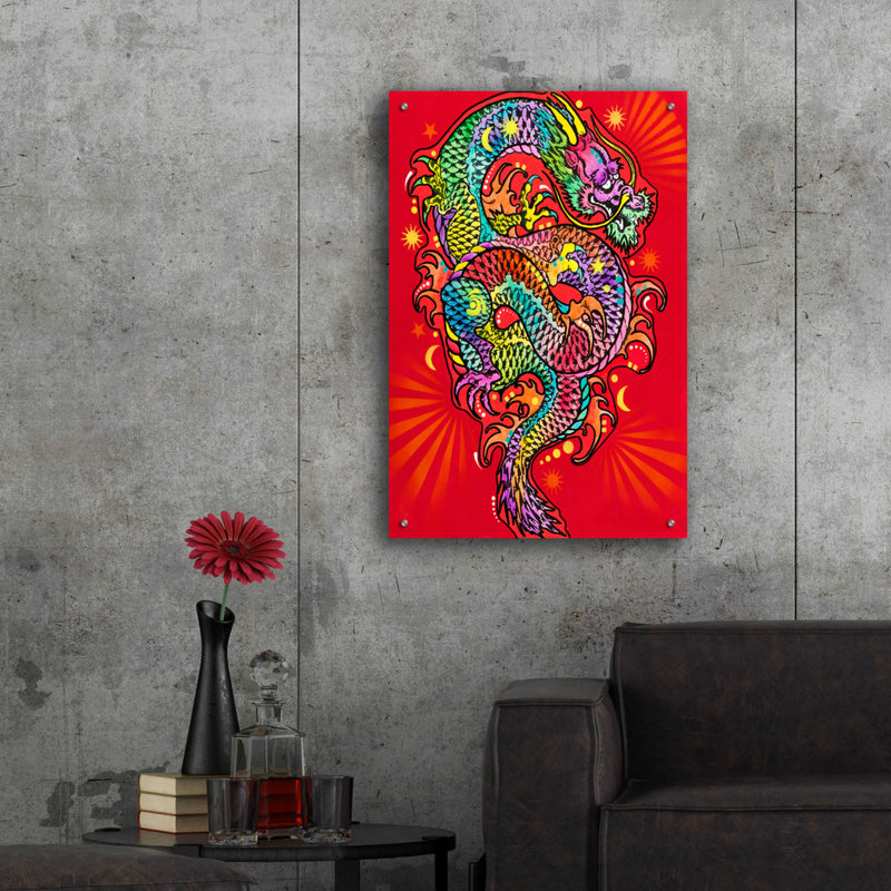 «Red Dragon» par Dean Russo, H 36 po x l 24 po x P 0,2 po