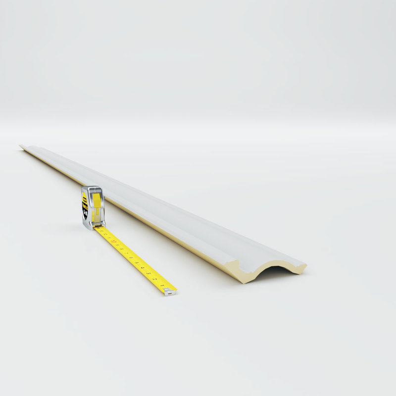 Maria 94.5" White Polyurethane Traditional Crown Moulding