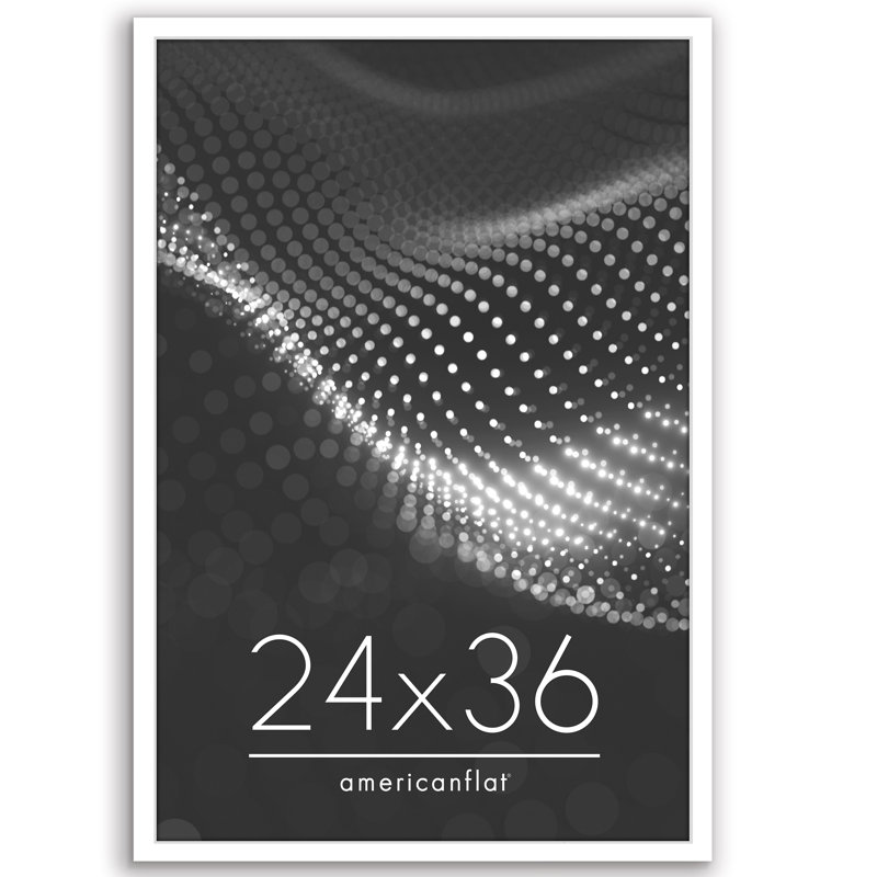 Americanflat Picture Frame - Thin Border Poster Frame with Plexiglass for Wall Display, White, 24" x 36"