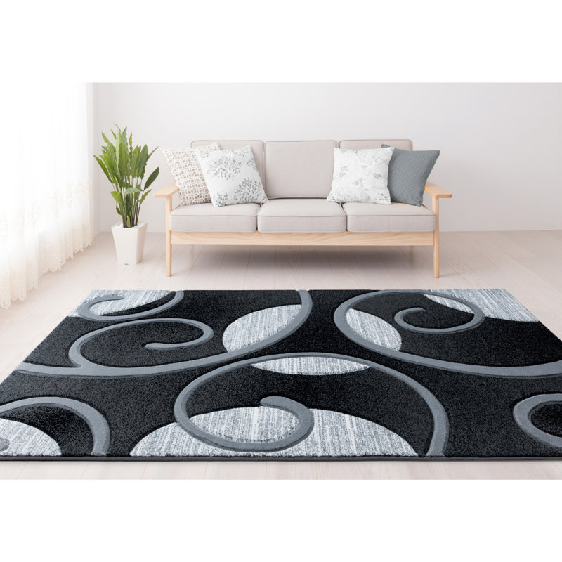 Tapis cachemire gris Zabala, Tapis de passage : 2 pi 7 po x 7 pi 4 po