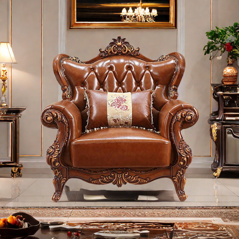 Fauteuil en cuir de vache de 45,27 po