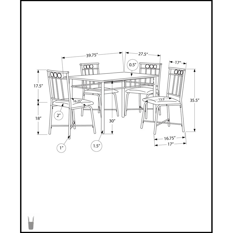 Ensemble de table de salle à manger compact 5 pièces avec chaises en similicuir, parfait pour les petits espaces et les cuisines modernes