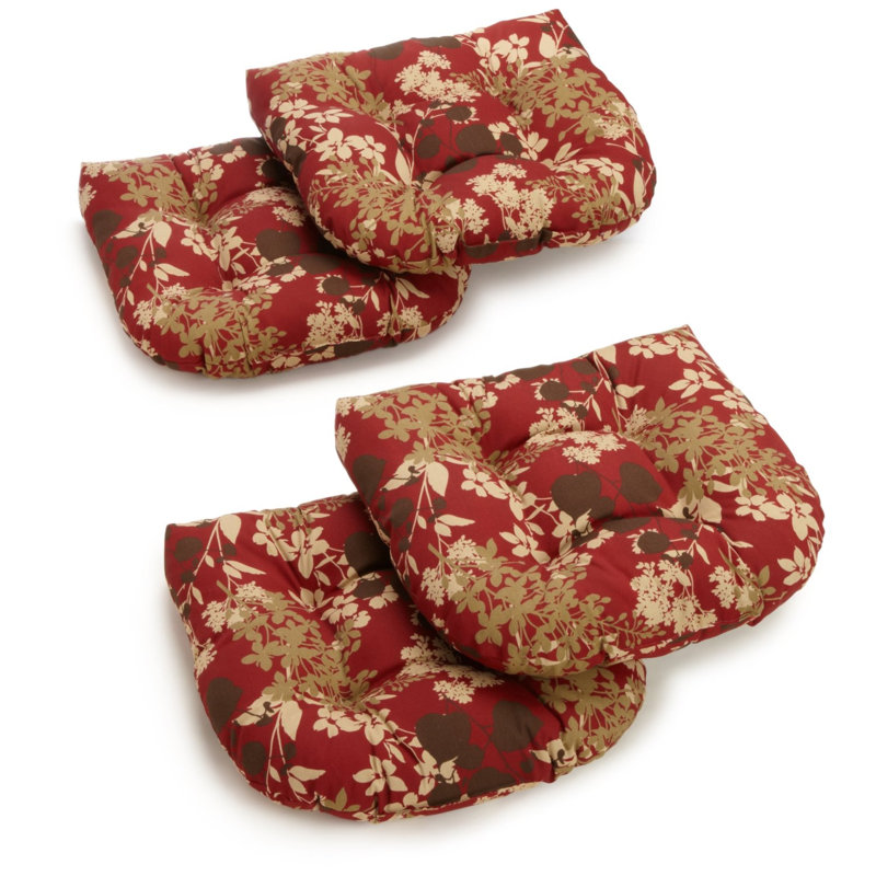 Outdoor 5'' Rocking Chair Seat Cushion, Brown/White