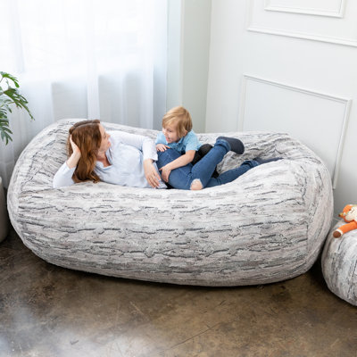 Grand Lounger 7 Foot Bean Bag Sofa Chair for Adults - Luxe Fur by Jaxx
