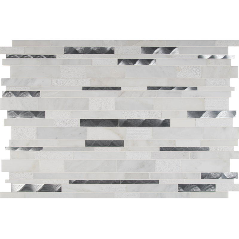 Carrelage mural mosaïque en métal 12 po x 18 po Argento Way