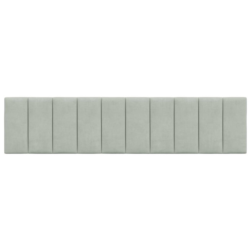 vidaXL Headboard Cushion Hanko Light Grey 193 cm Velvet, Light Gray, King